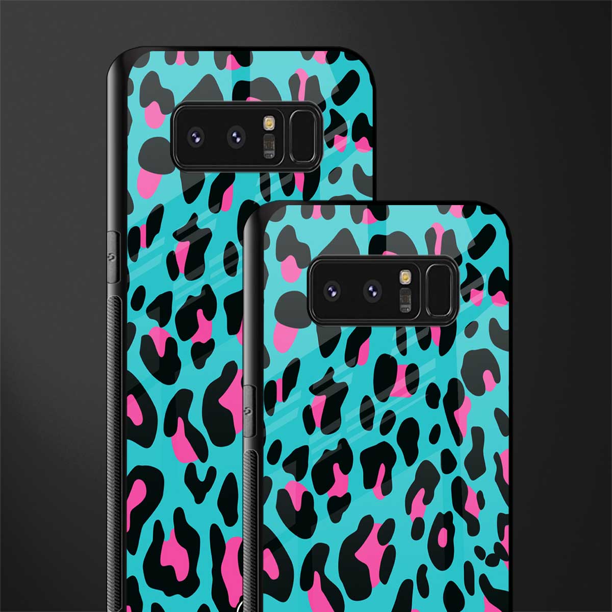 blue leopard fur glass case for samsung galaxy note 8 image-2