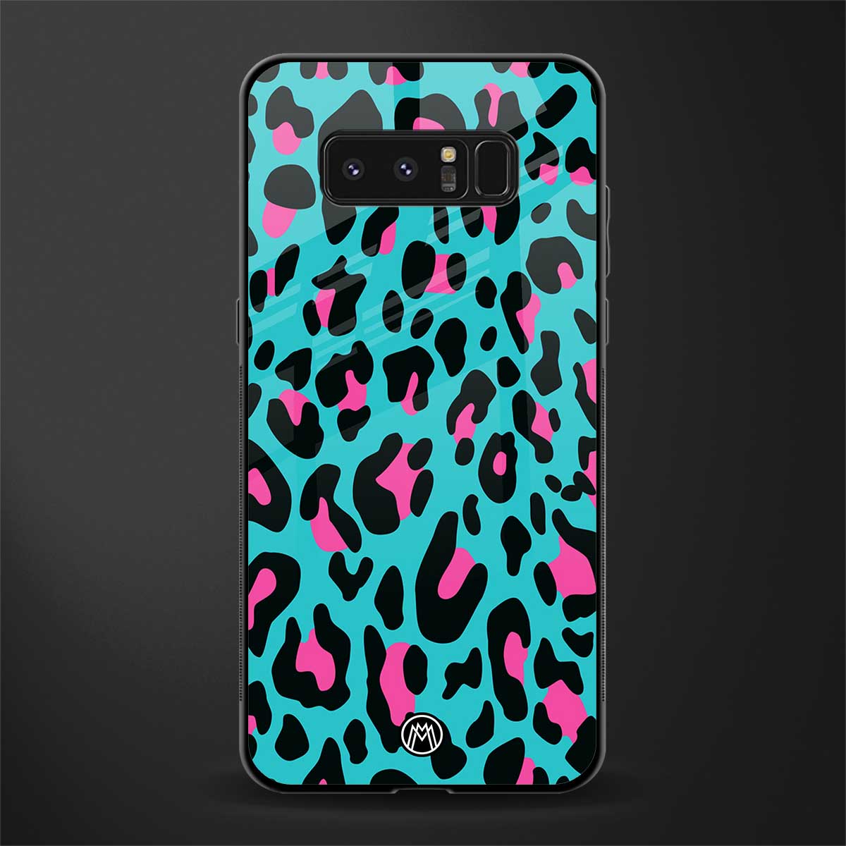 blue leopard fur glass case for samsung galaxy note 8 image