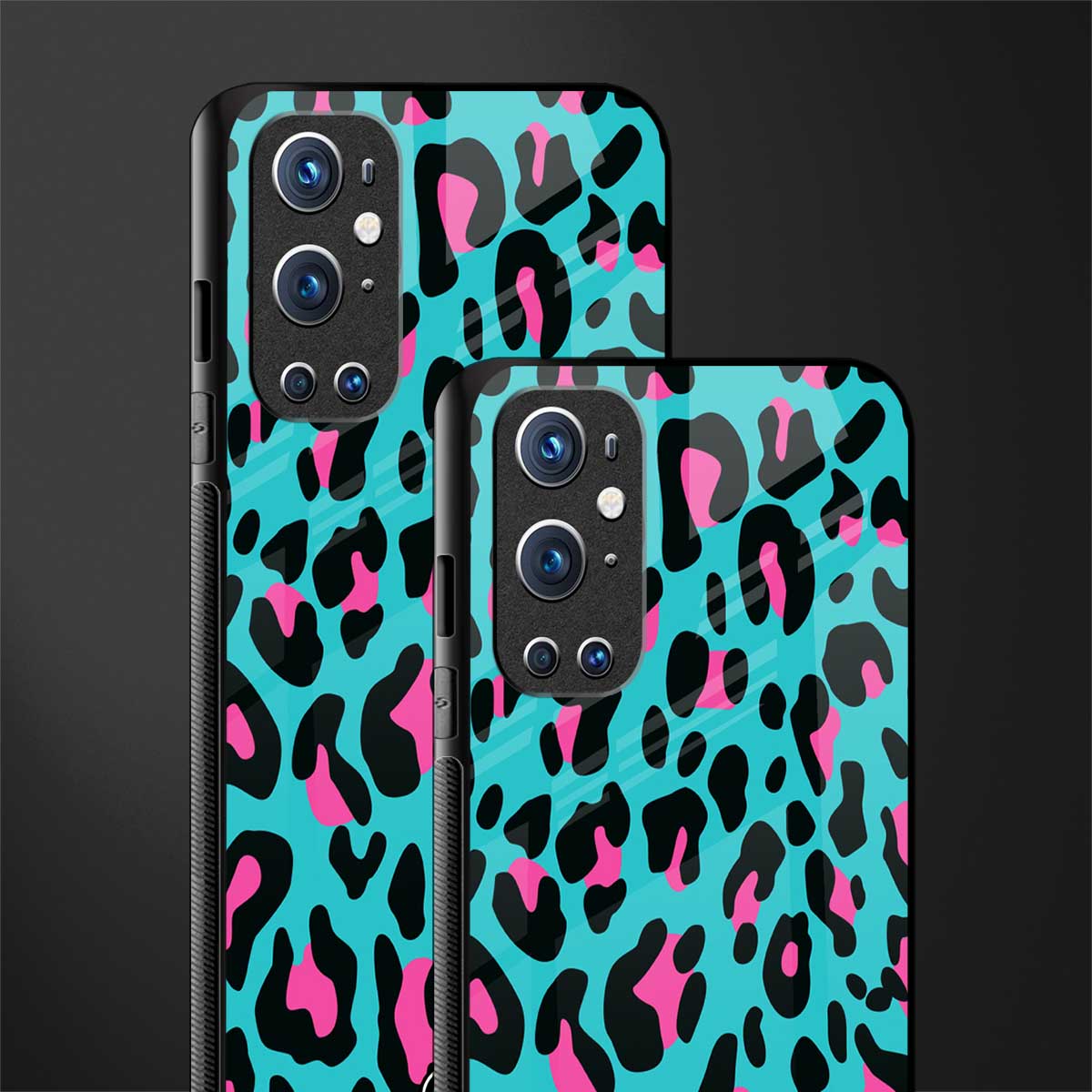 blue leopard fur glass case for oneplus 9 pro image-2