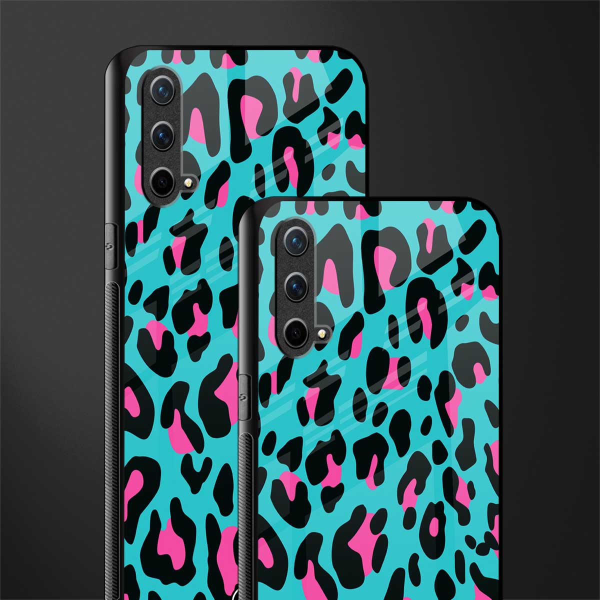 blue leopard fur glass case for oneplus nord ce 5g image-2