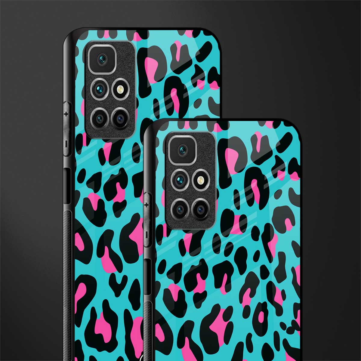 blue leopard fur glass case for redmi 10 prime image-2