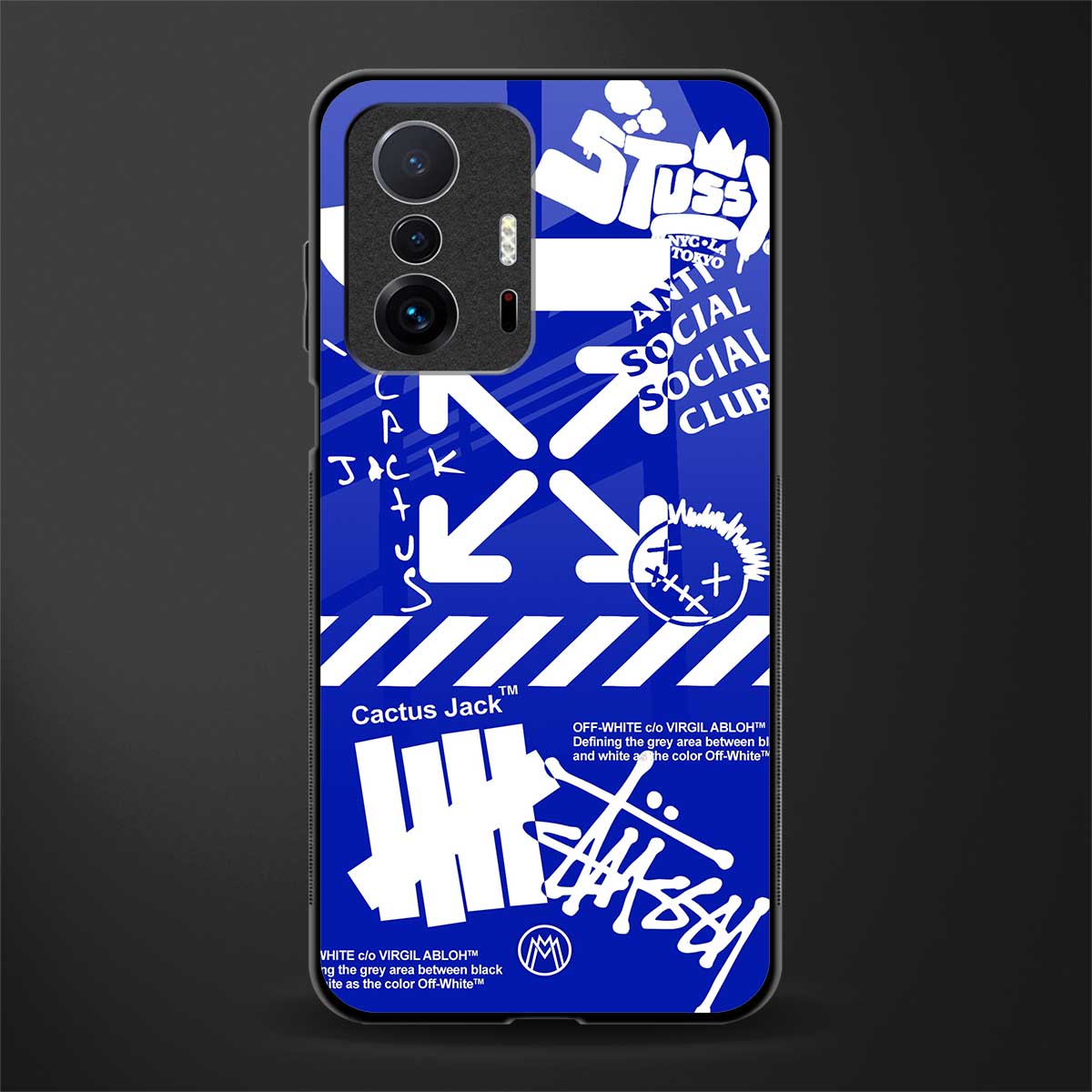 blue travis scott x anti social social club glass case for mi 11t pro 5g image