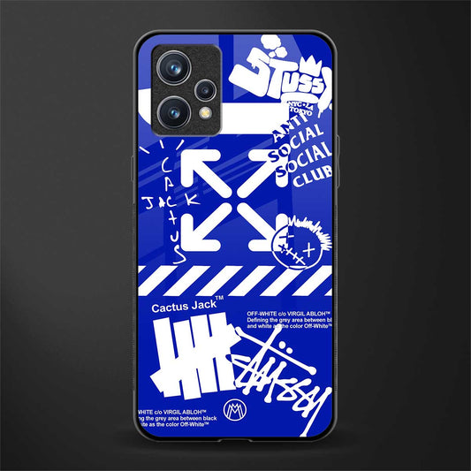 blue travis scott x anti social social club glass case for realme 9 4g image