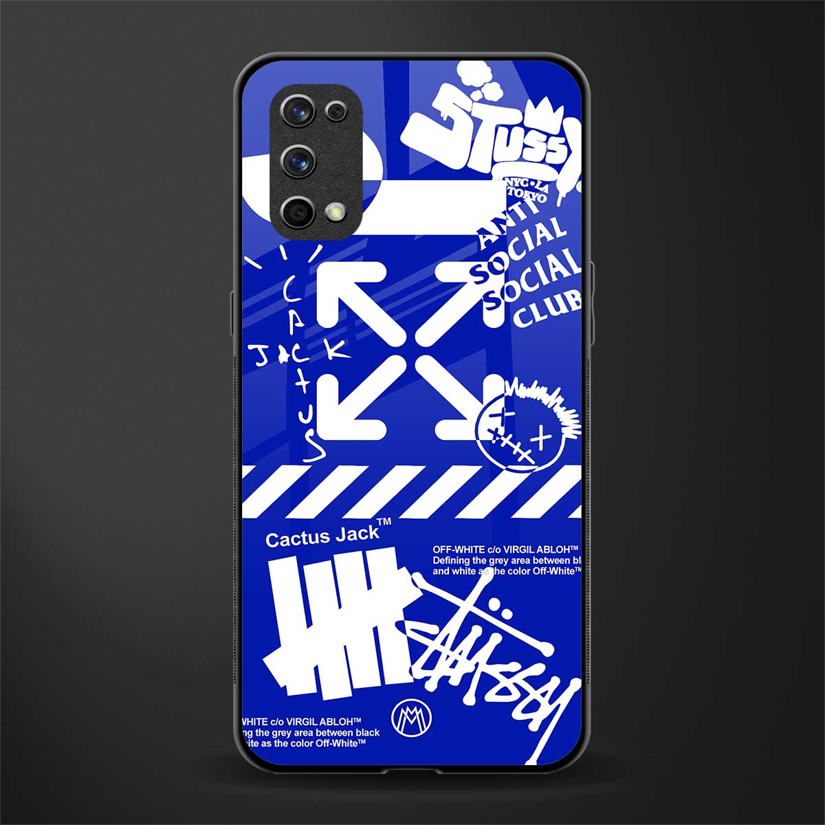 blue travis scott x anti social social club glass case for realme x7 pro image