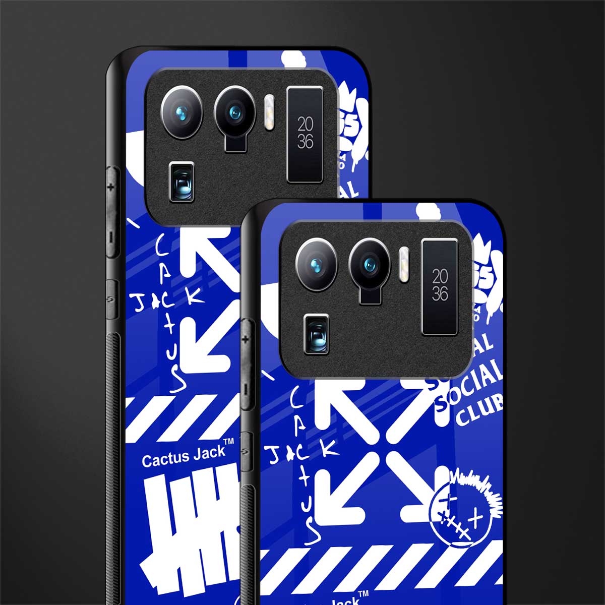 blue travis scott x anti social social club glass case for mi 11 ultra 5g image-2