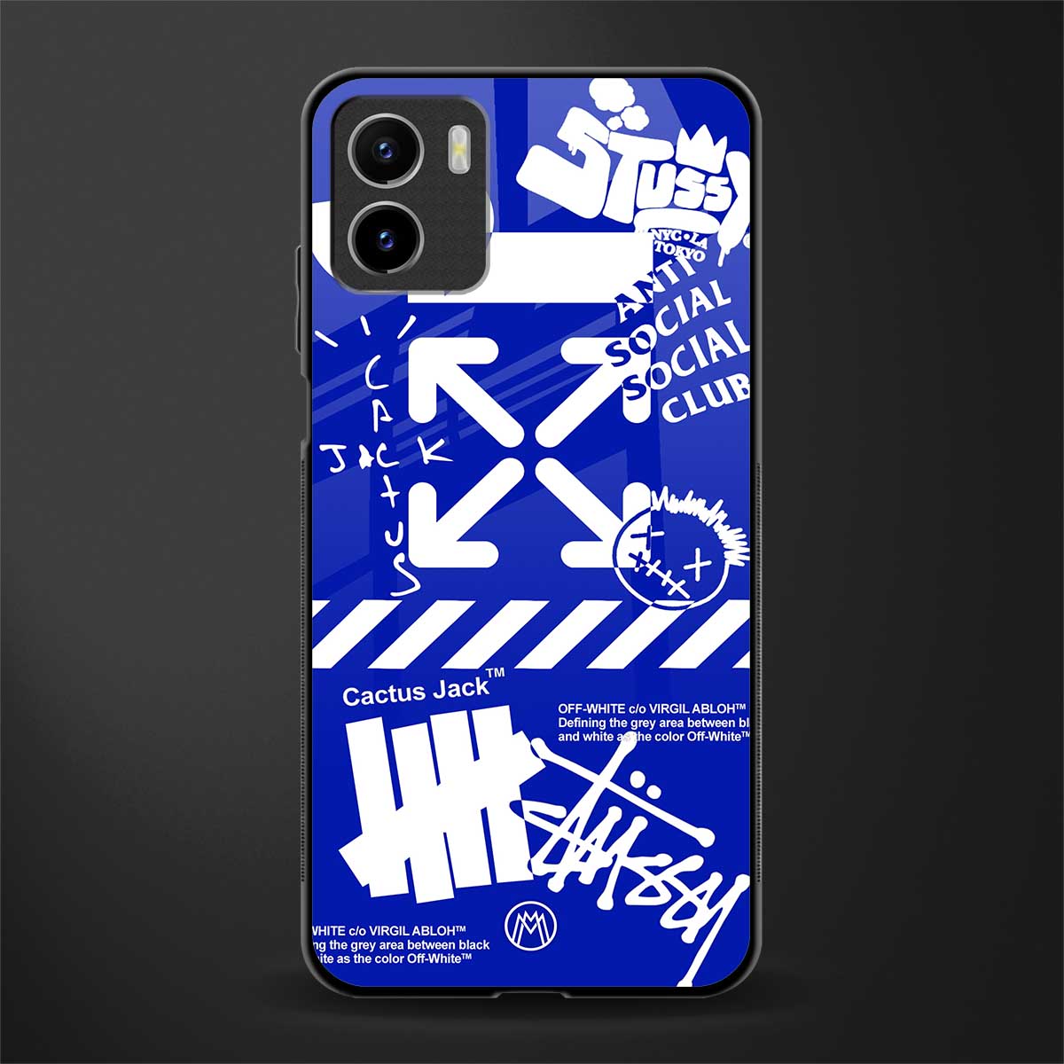 blue travis scott x anti social social club glass case for vivo y15s image