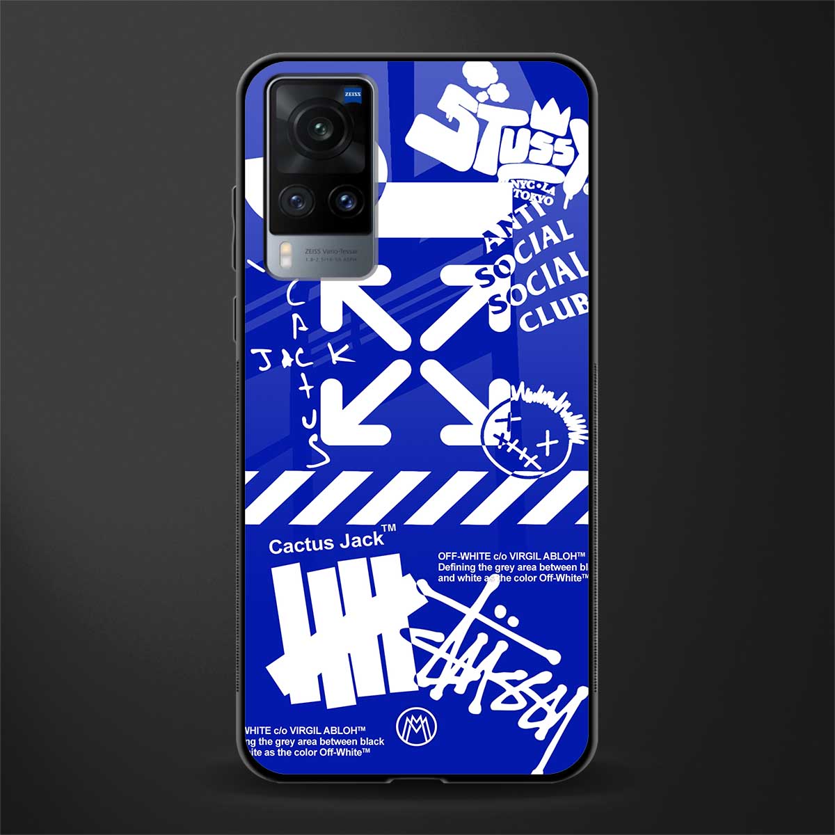 blue travis scott x anti social social club glass case for vivo x60 image