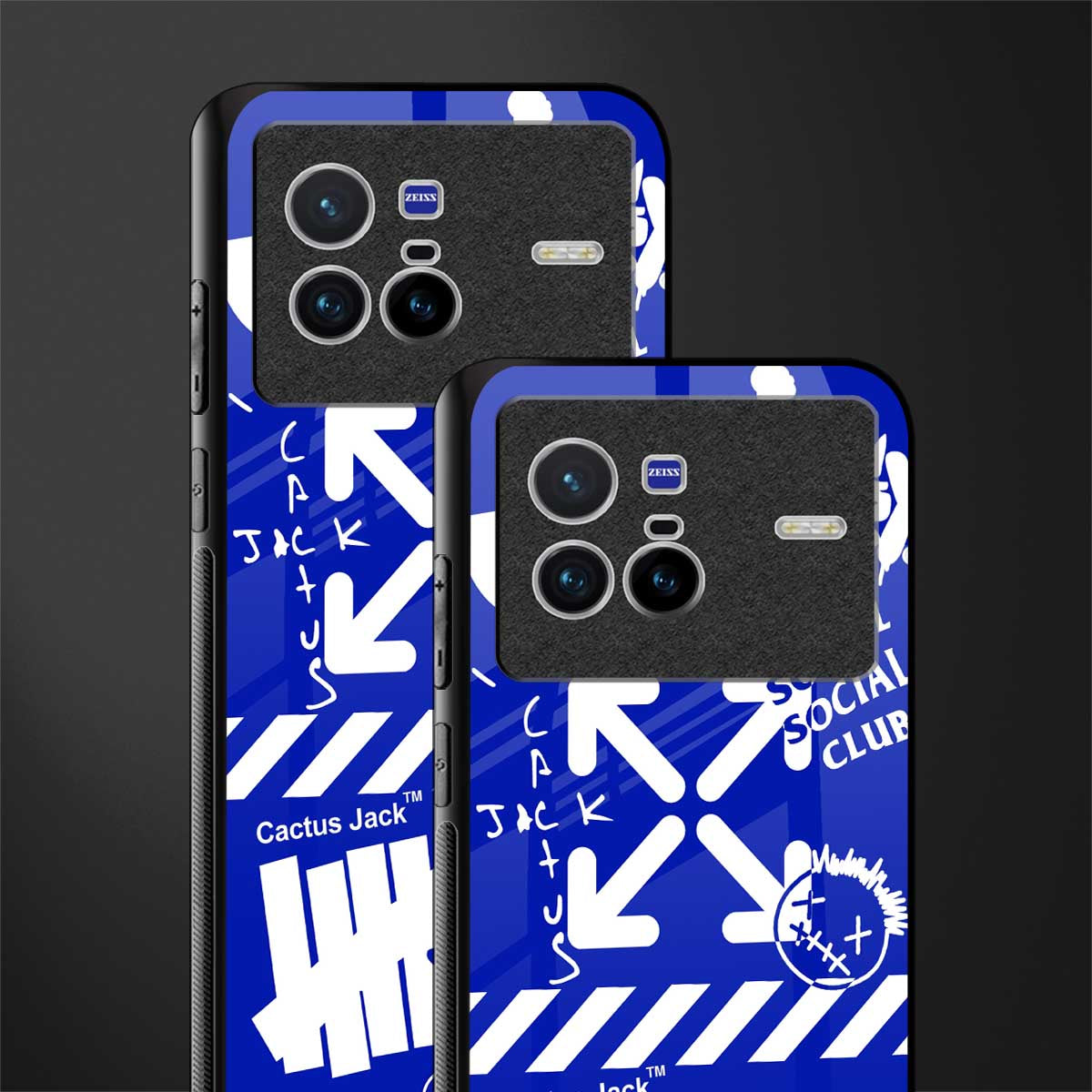 blue travis scott x anti social social club glass case for vivo x80 image-2