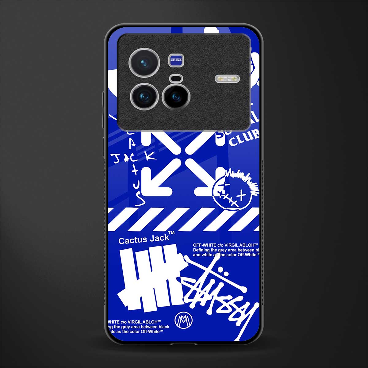 blue travis scott x anti social social club glass case for vivo x80 image