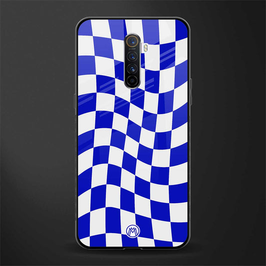 blue white trippy check pattern glass case for realme x2 pro image