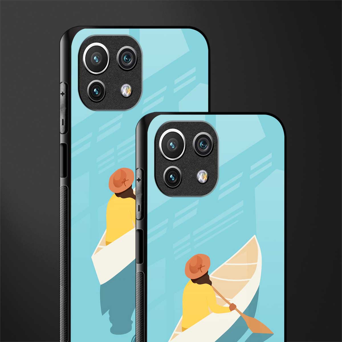 boat girl glass case for mi 11 lite image-2