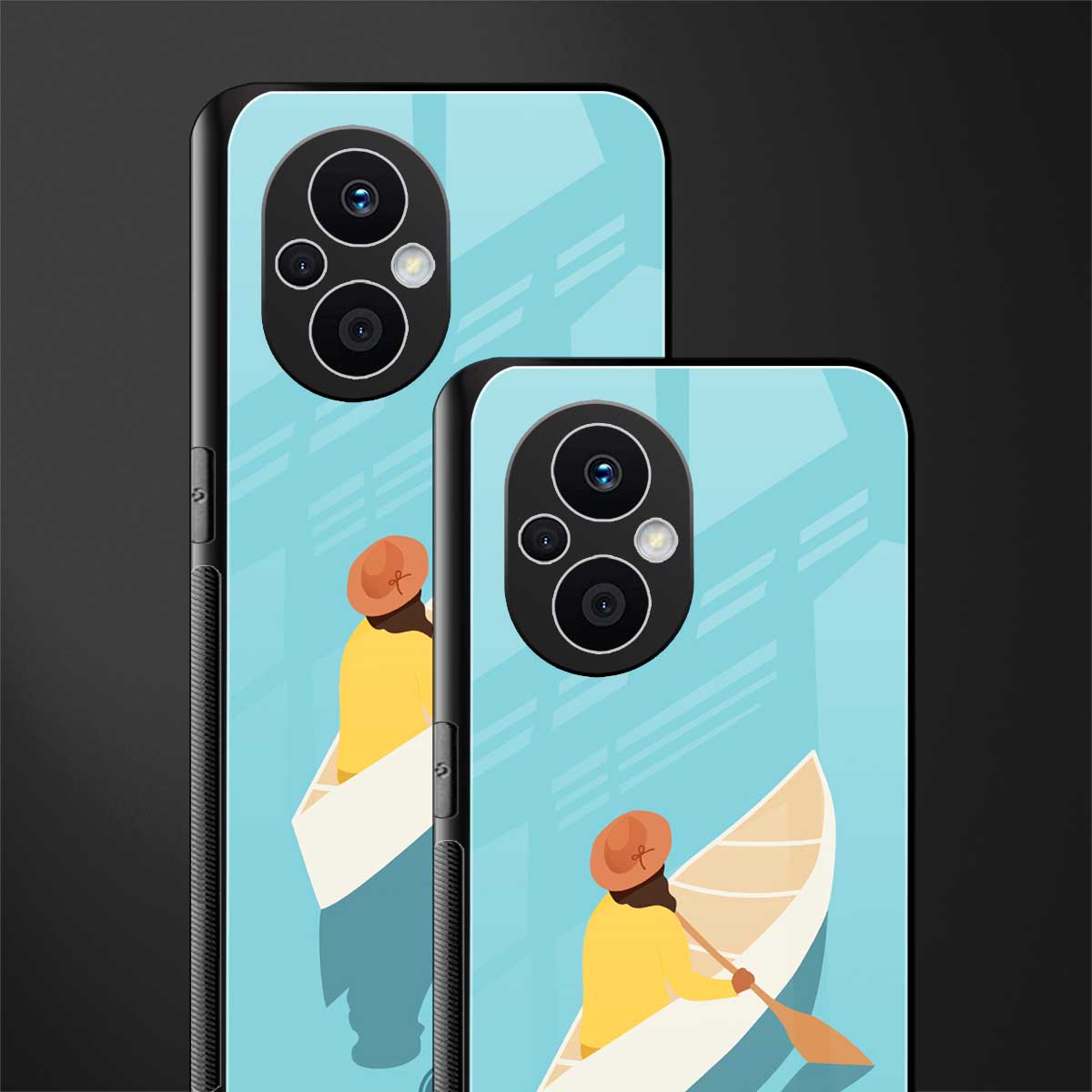 boat girl back phone cover | glass case for oppo f21 pro 5g
