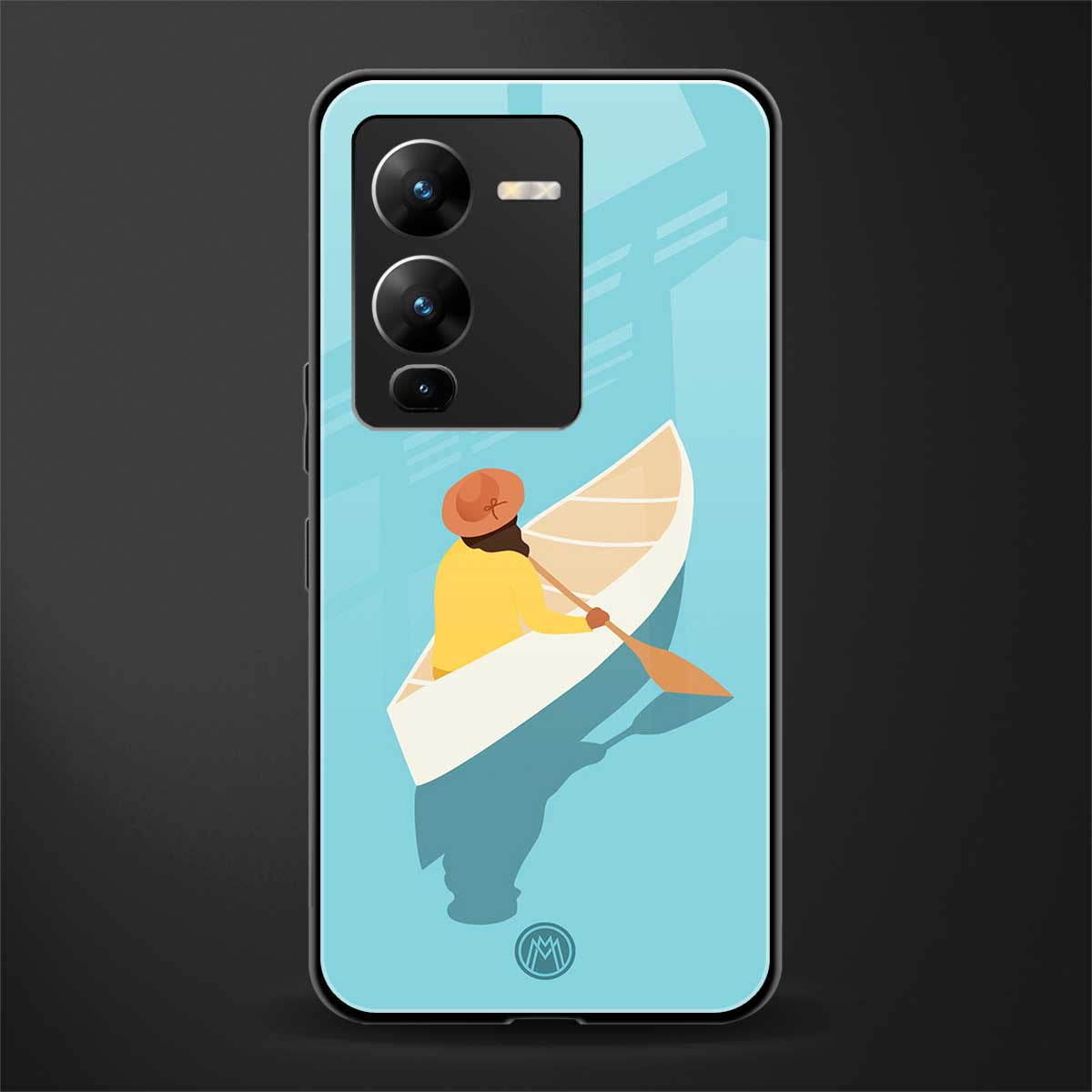 boat girl back phone cover | glass case for vivo v25 pro 5g