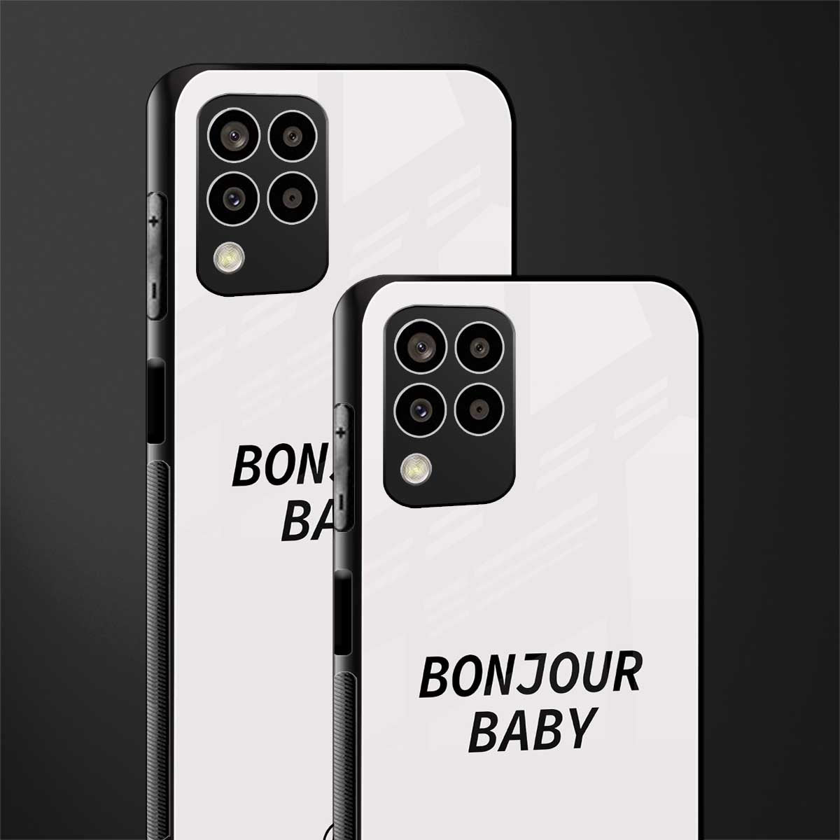 bonjour baby back phone cover | glass case for samsung galaxy m33 5g