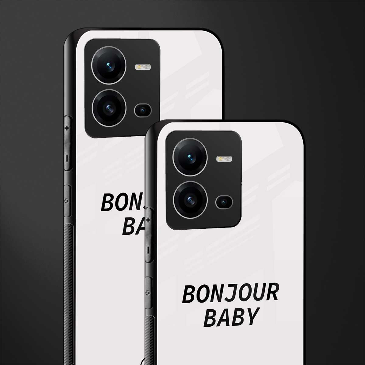 bonjour baby back phone cover | glass case for vivo v25-5g
