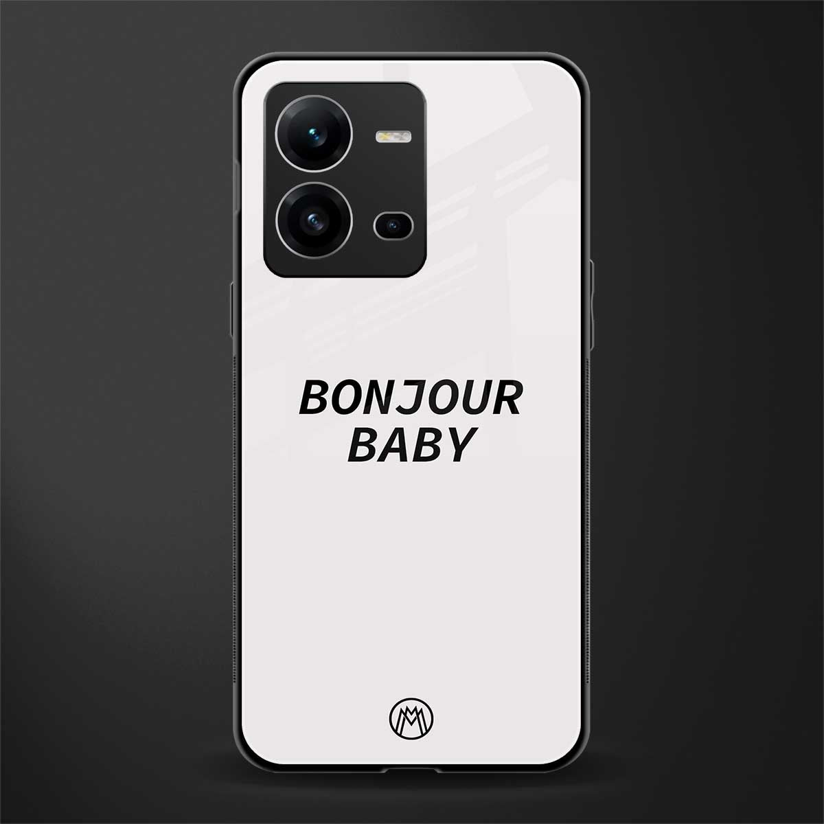 bonjour baby back phone cover | glass case for vivo v25-5g