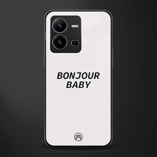 bonjour baby back phone cover | glass case for vivo v25-5g