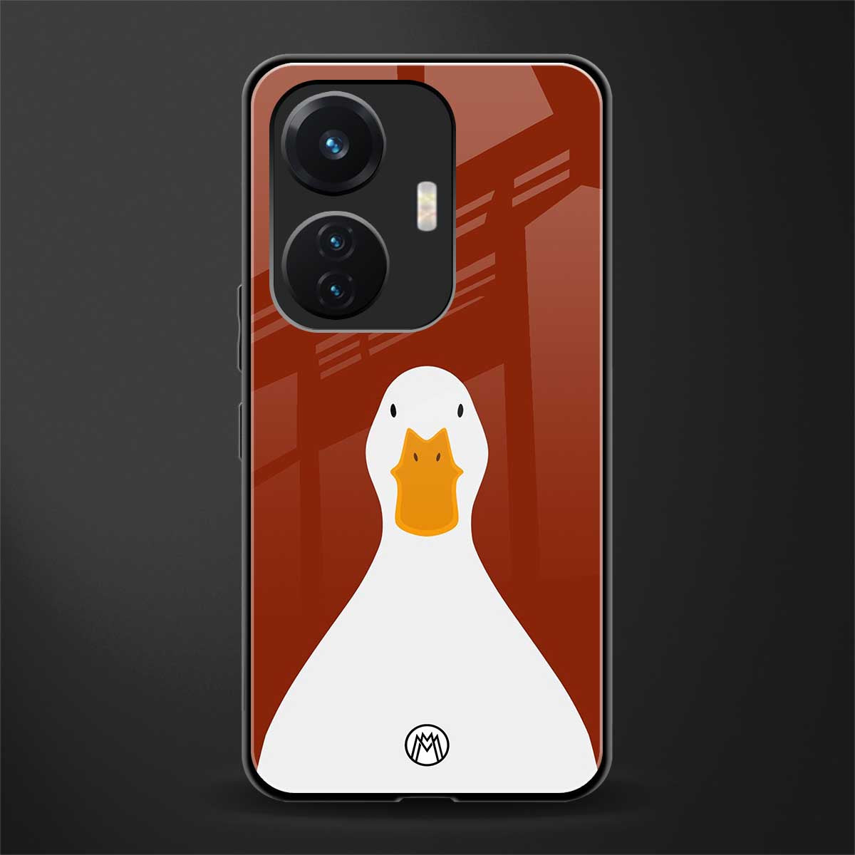 boring goose back phone cover | glass case for vivo t1 44w 4g