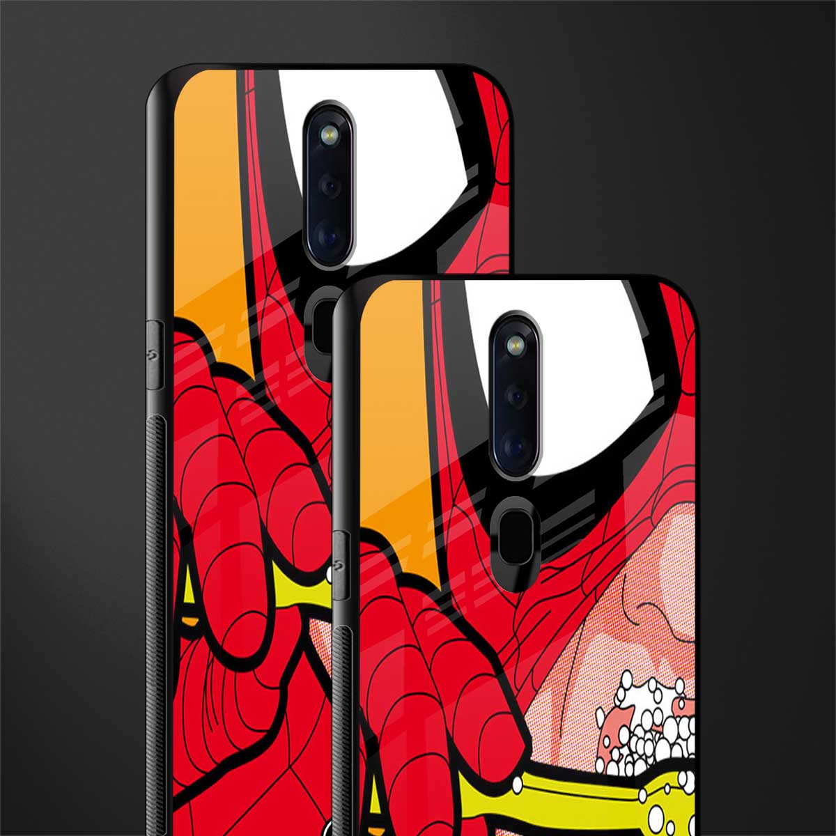 brushing spiderman glass case for oppo f11 pro image-2
