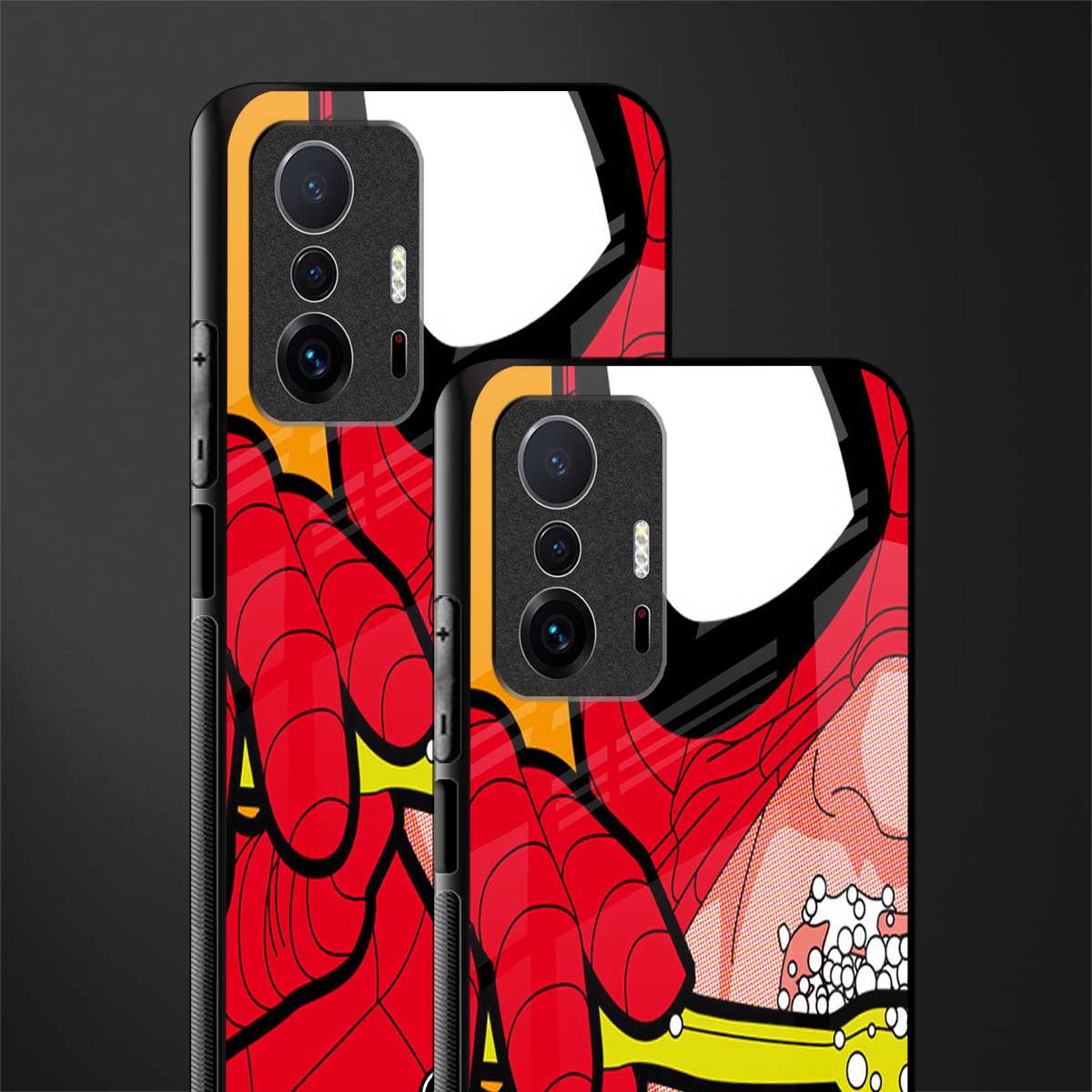 brushing spiderman glass case for mi 11t pro 5g image-2