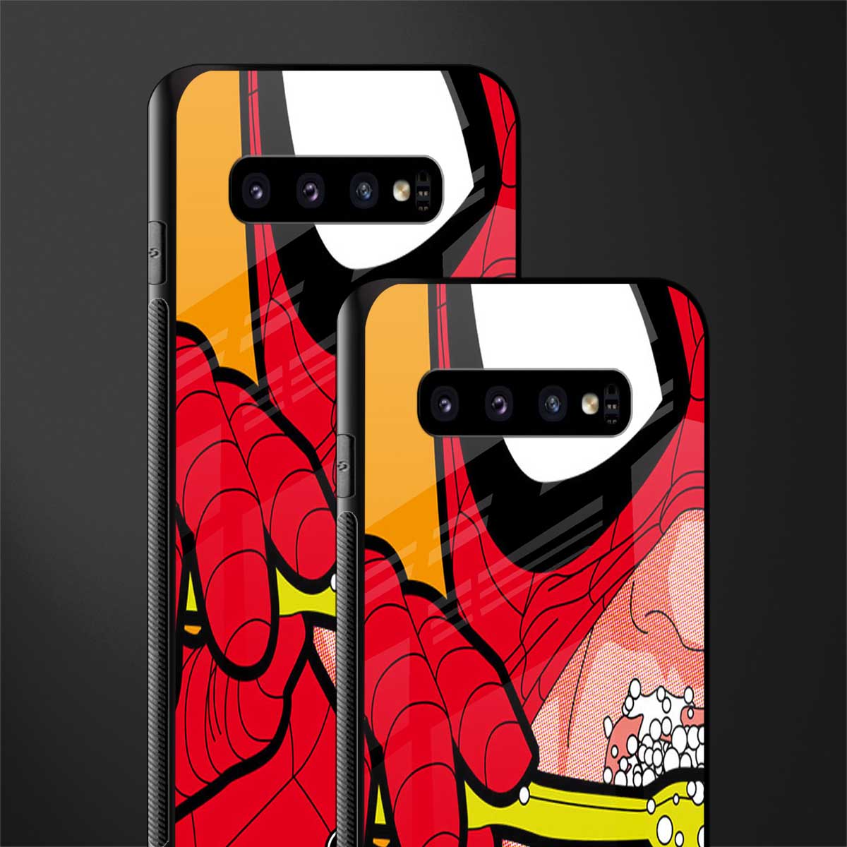 brushing spiderman glass case for samsung galaxy s10 plus image-2