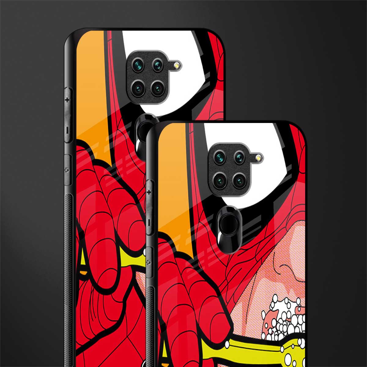 brushing spiderman glass case for redmi note 9 image-2
