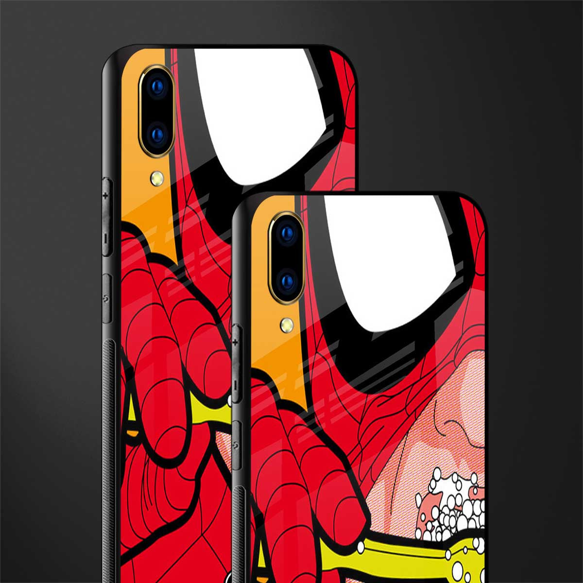 brushing spiderman glass case for vivo v11 pro image-2