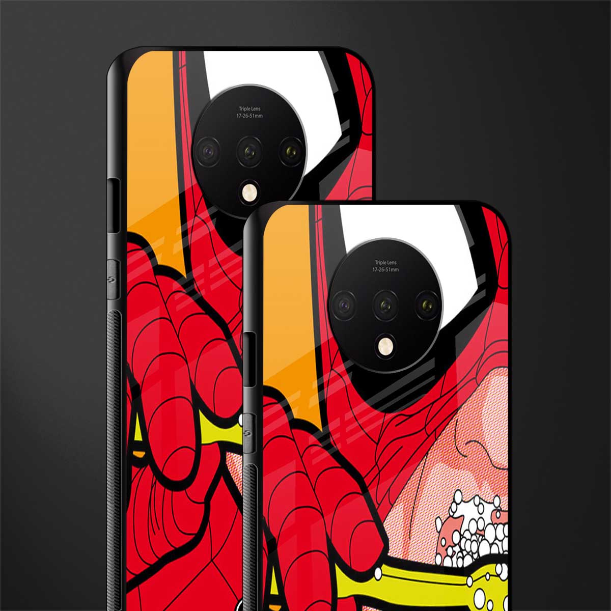 brushing spiderman glass case for oneplus 7t image-2