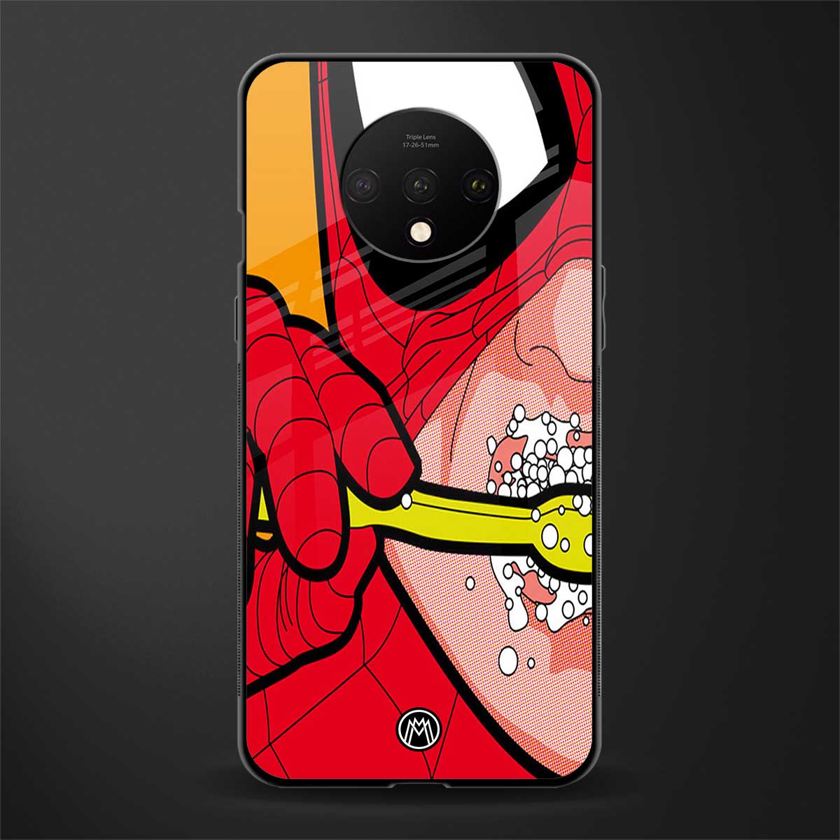 brushing spiderman glass case for oneplus 7t image