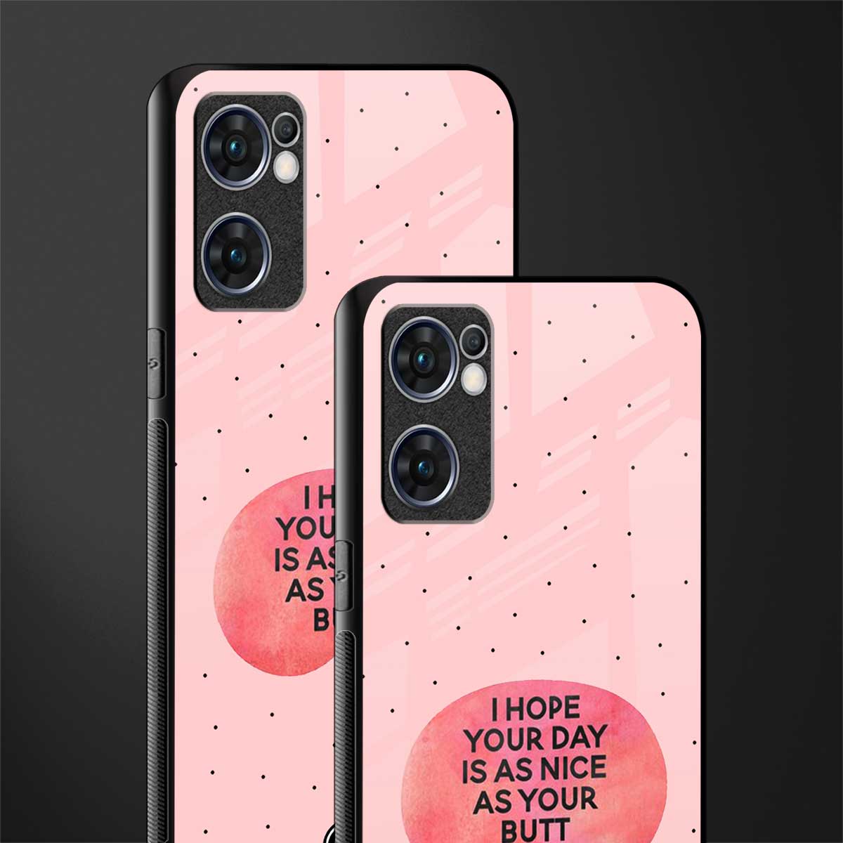 butt day quote glass case for oppo reno7 5g image-2