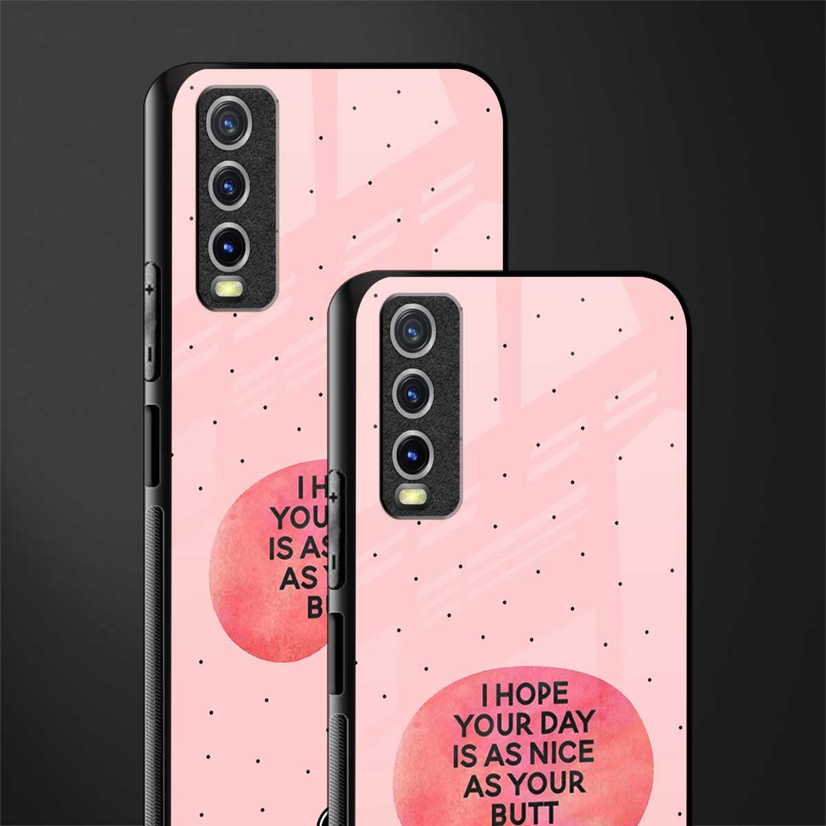 butt day quote glass case for vivo y12s image-2