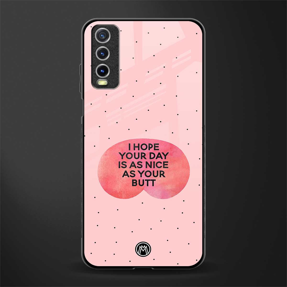 butt day quote glass case for vivo y12s image