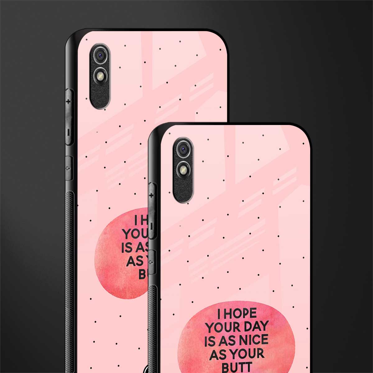butt day quote glass case for redmi 9a image-2