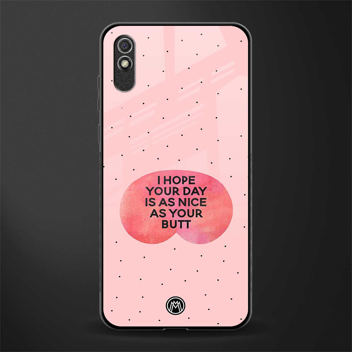 butt day quote glass case for redmi 9a image