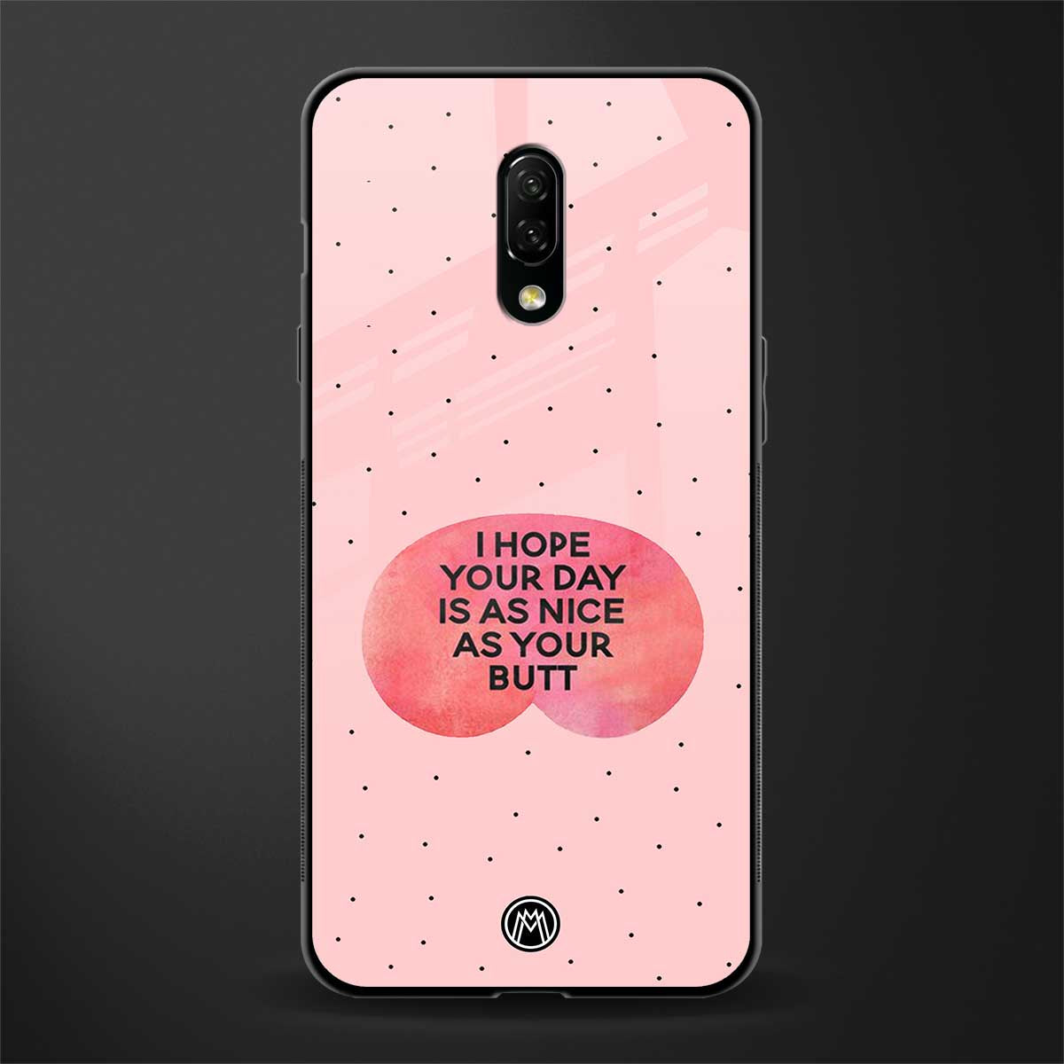 butt day quote glass case for oneplus 7 image