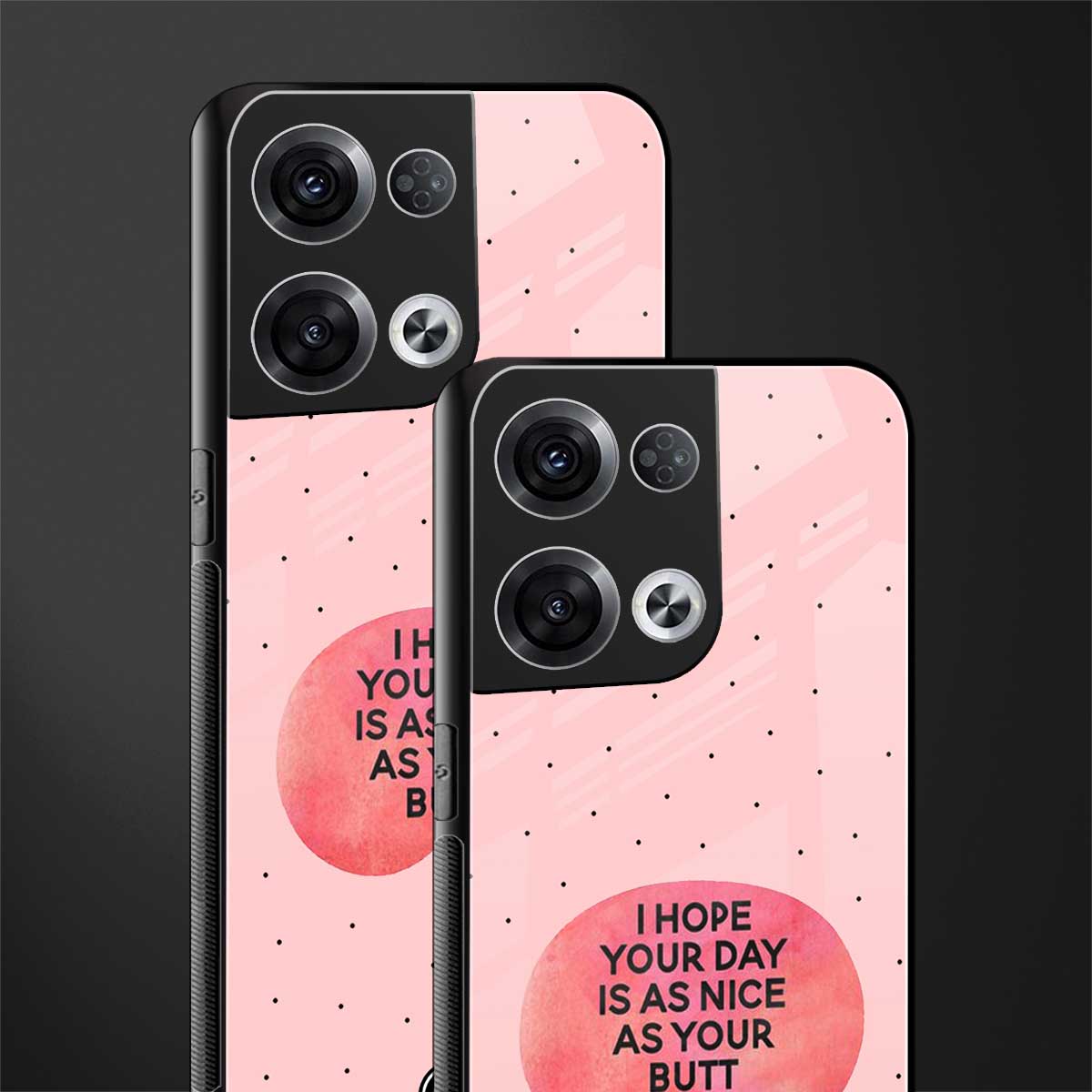 butt day quote back phone cover | glass case for oppo reno 8