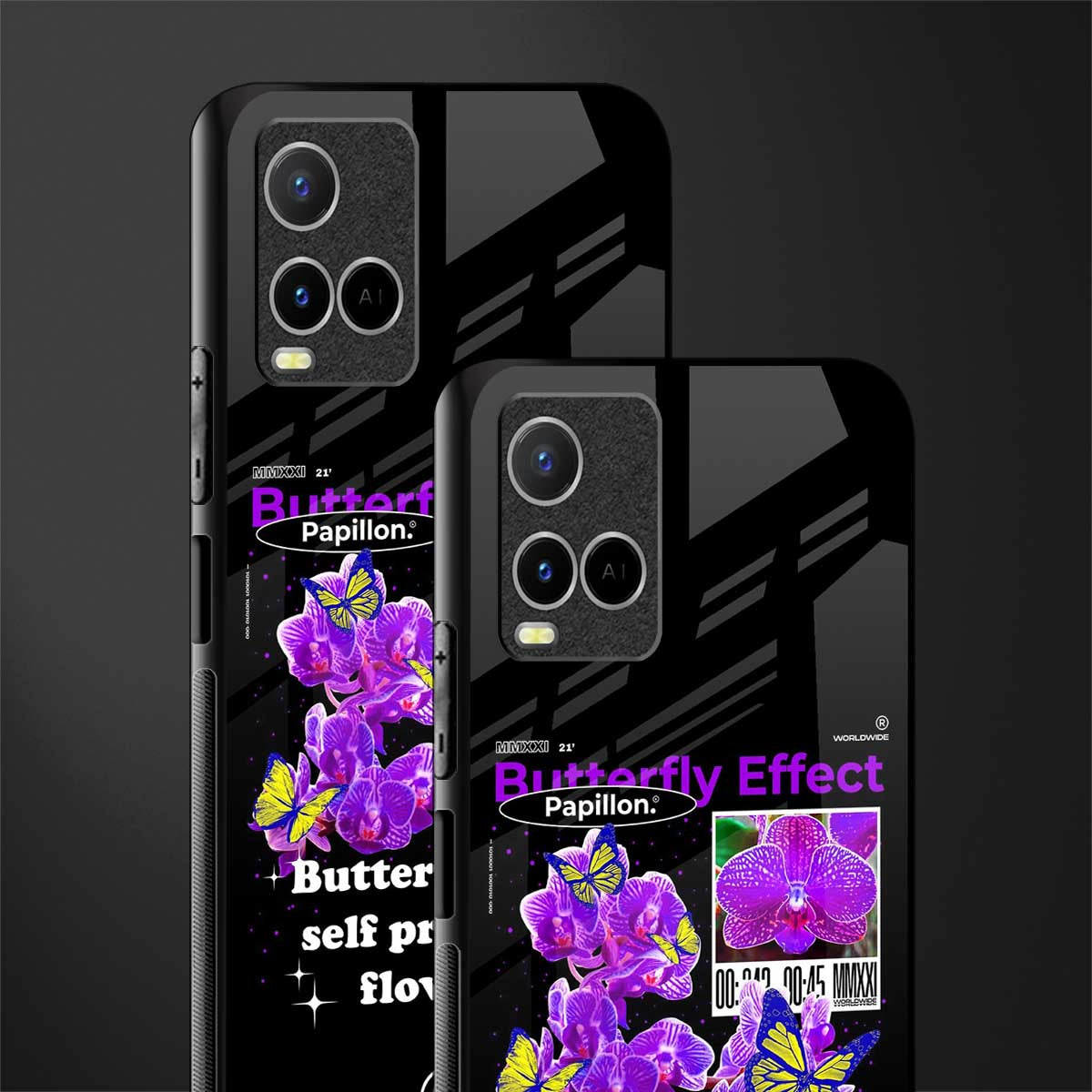 butterfly effect glass case for vivo y33s vivo y33t image-2