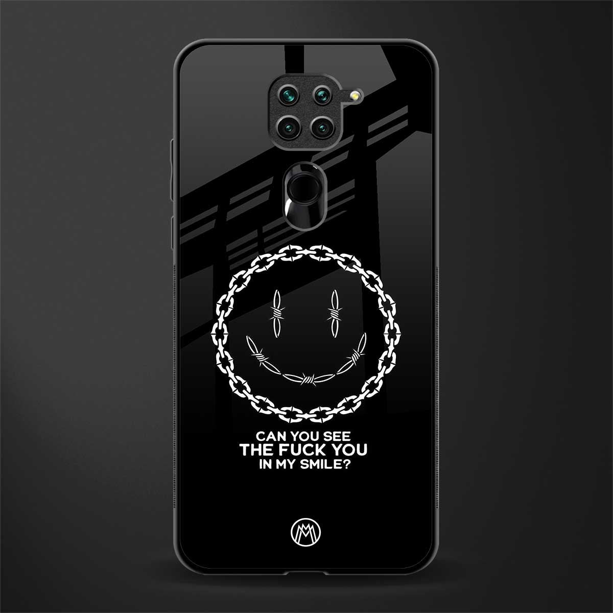 buzz off glass case for redmi note 9 image
