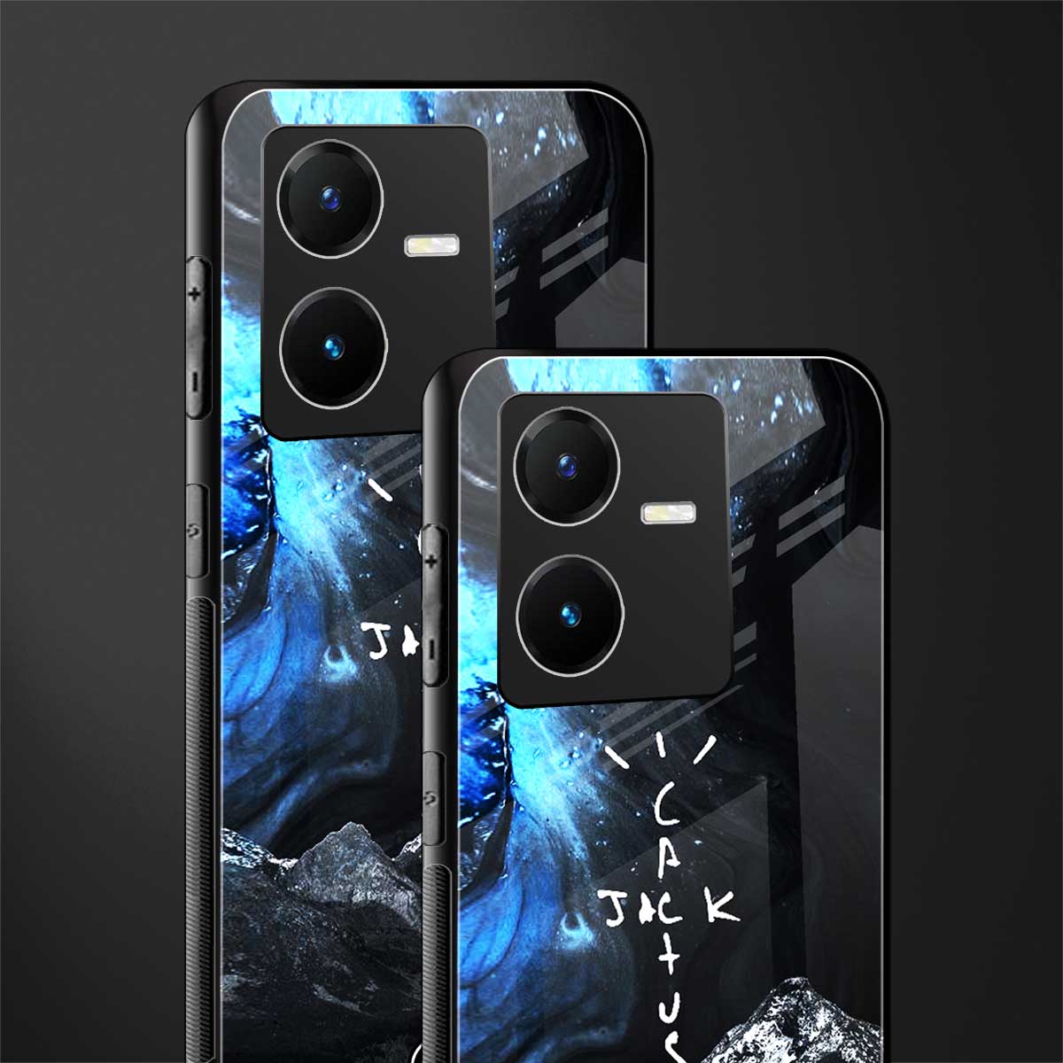 cactus jack travis scott back phone cover | glass case for vivo y22