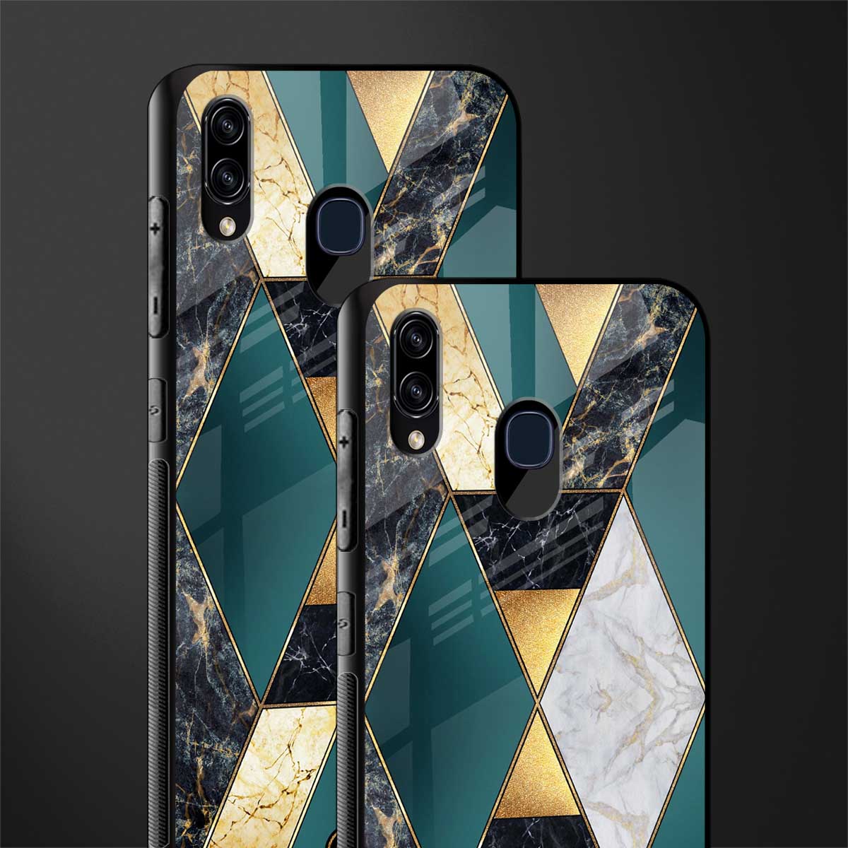 cadmium gold marble glass case for samsung galaxy m10s image-2