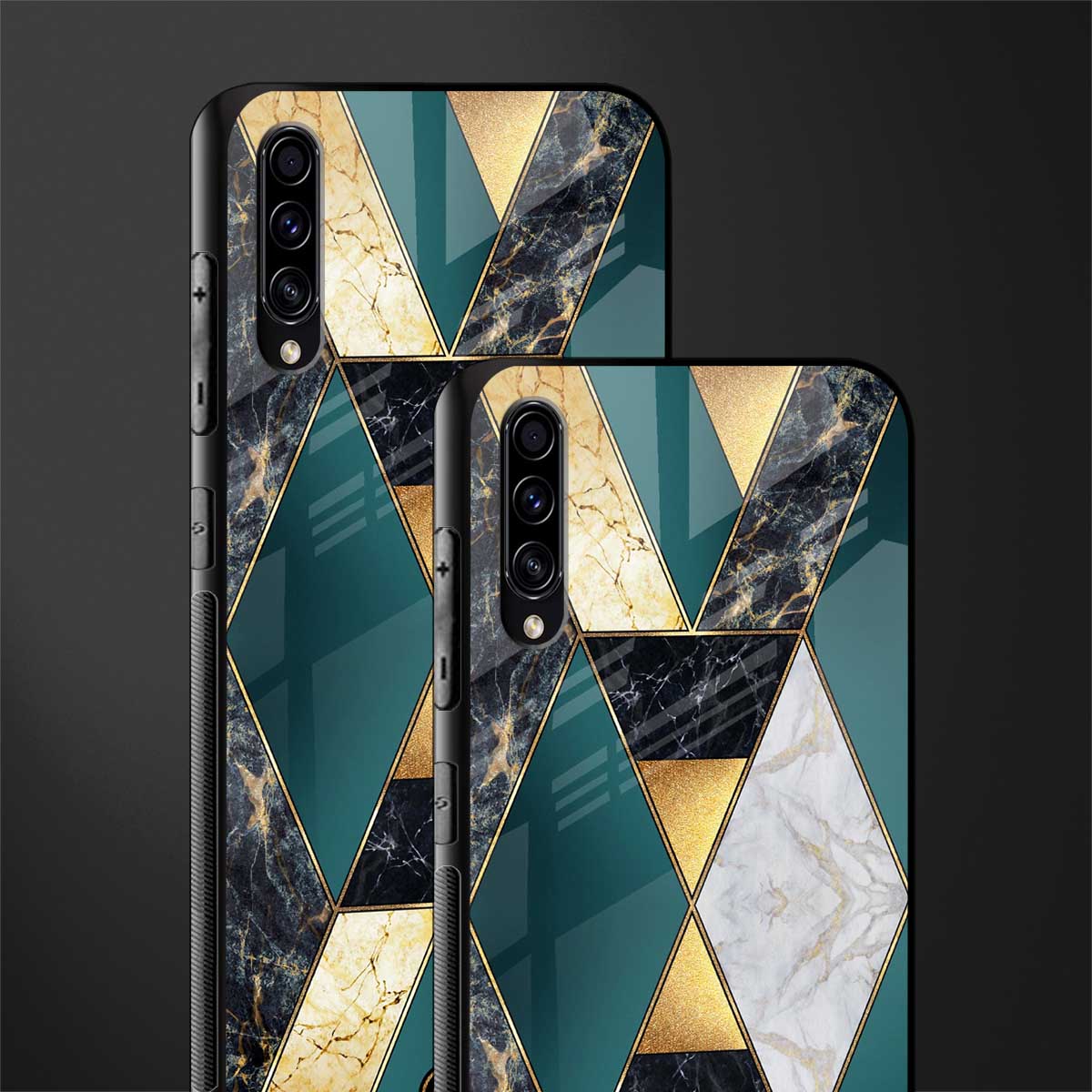cadmium gold marble glass case for samsung galaxy a70 image-2