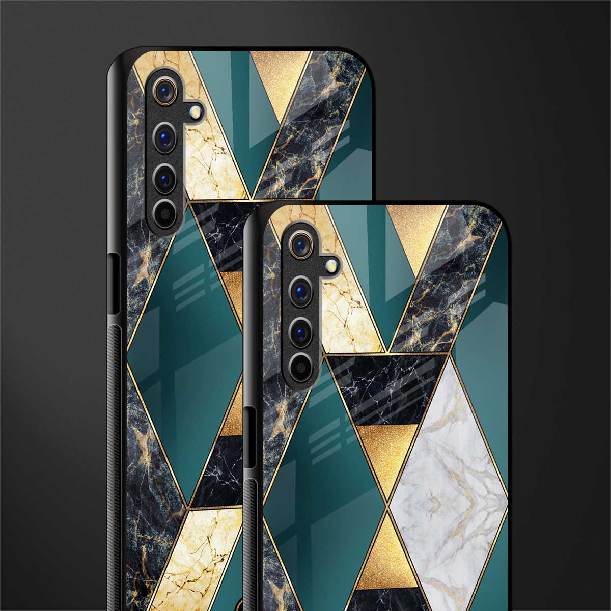 cadmium gold marble glass case for realme 6i image-2