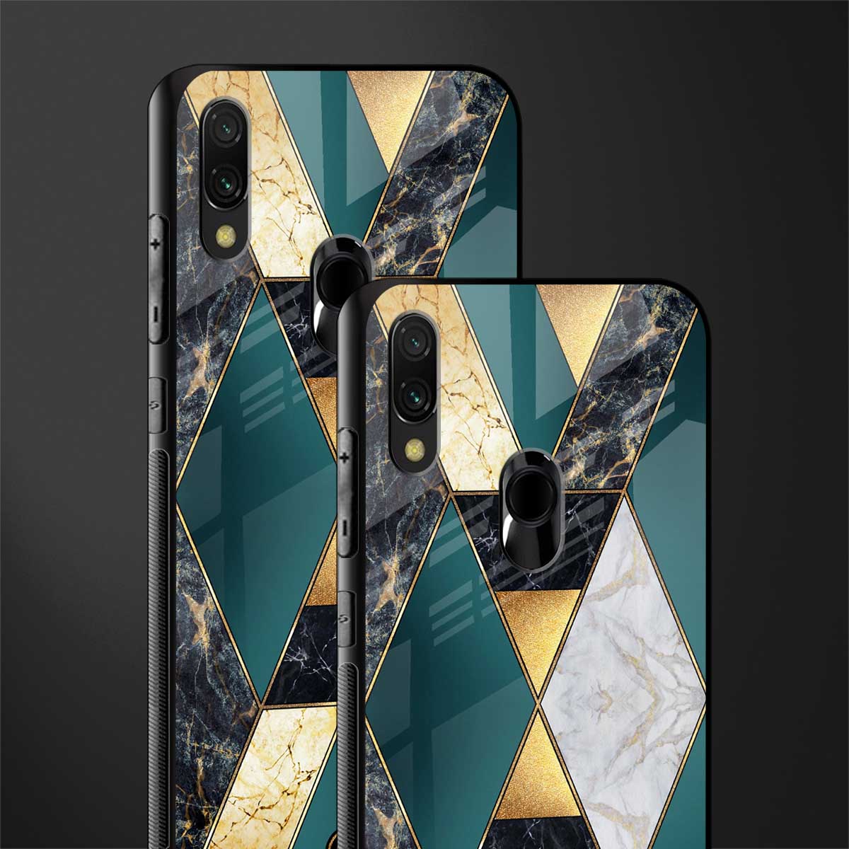cadmium gold marble glass case for redmi 7redmi y3 image-2