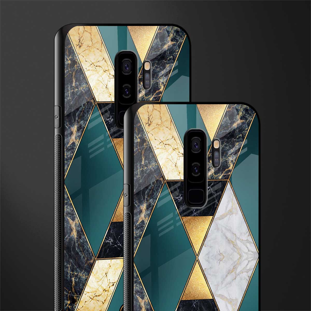 cadmium gold marble glass case for samsung galaxy s9 plus image-2