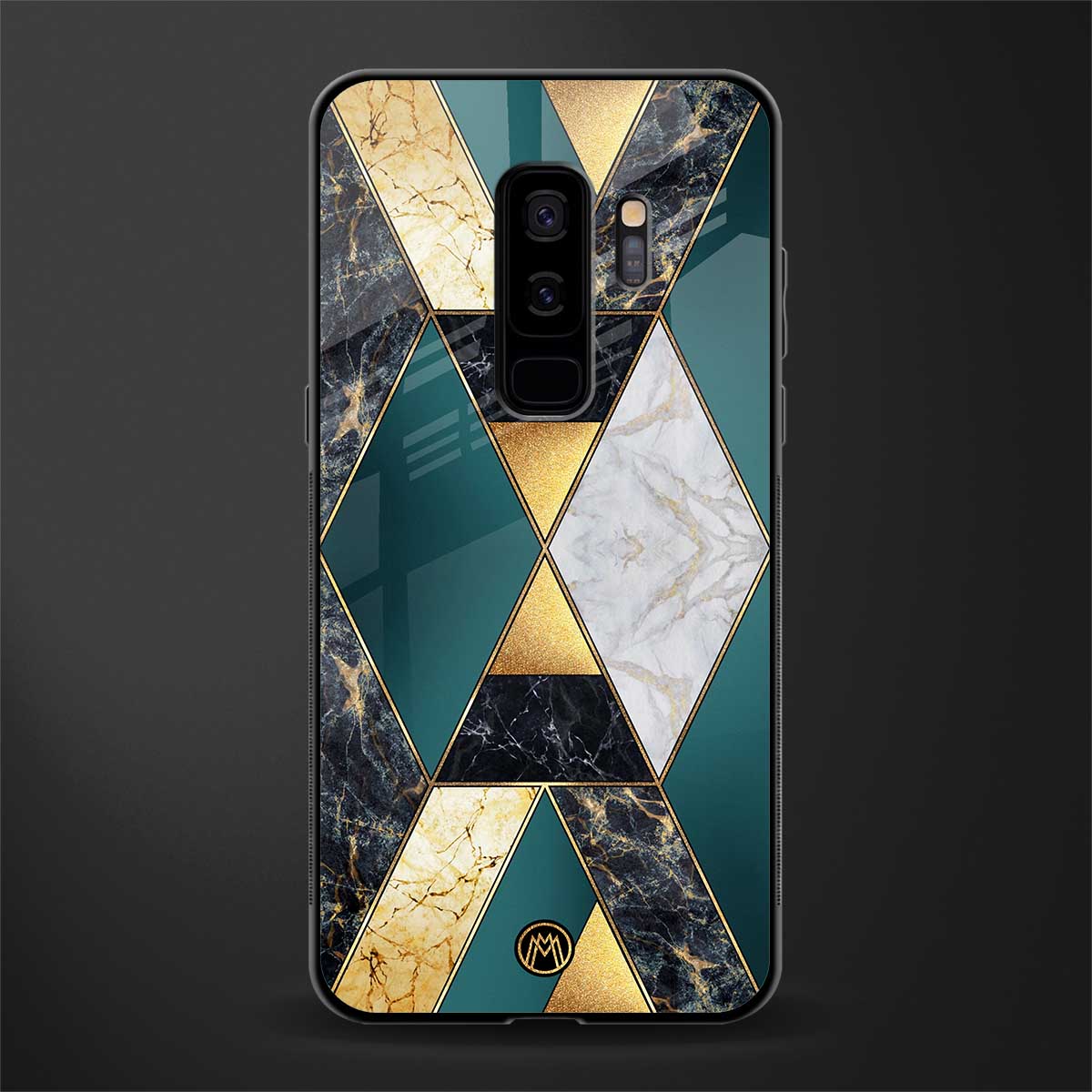 cadmium gold marble glass case for samsung galaxy s9 plus image