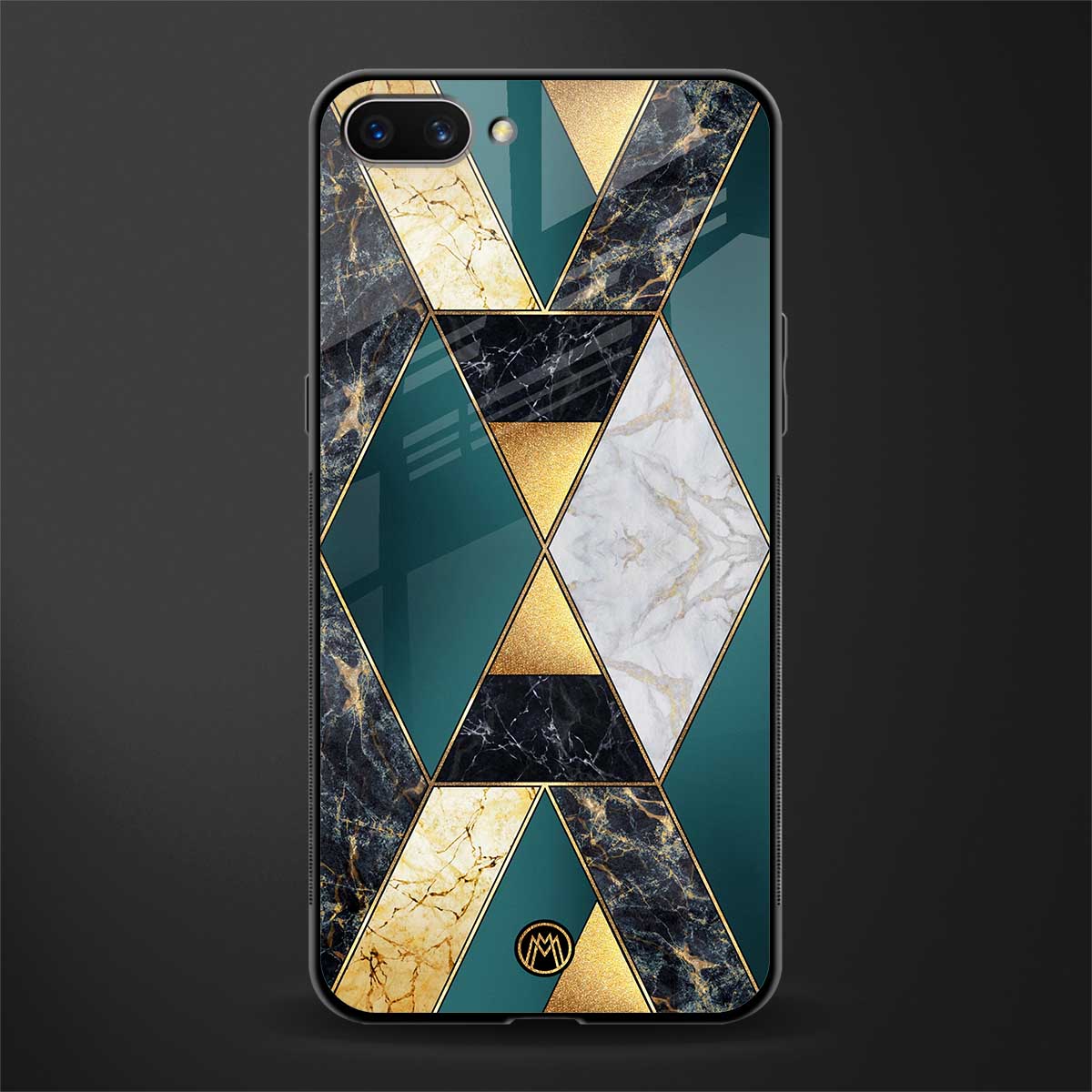cadmium gold marble glass case for realme c1 image