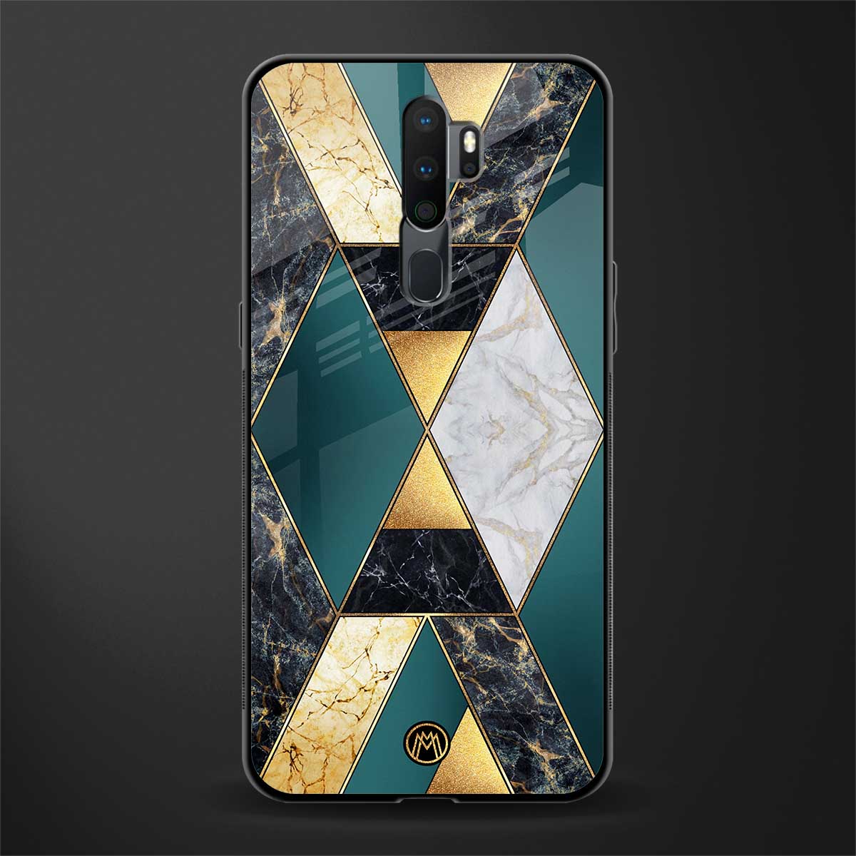 cadmium gold marble glass case for oppo a9 2020 image