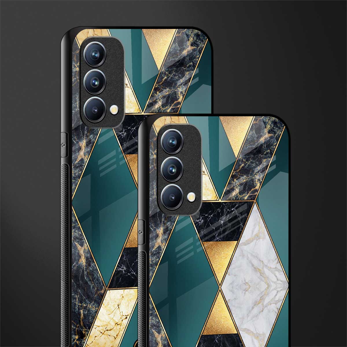 cadmium gold marble glass case for oppo f19 image-2