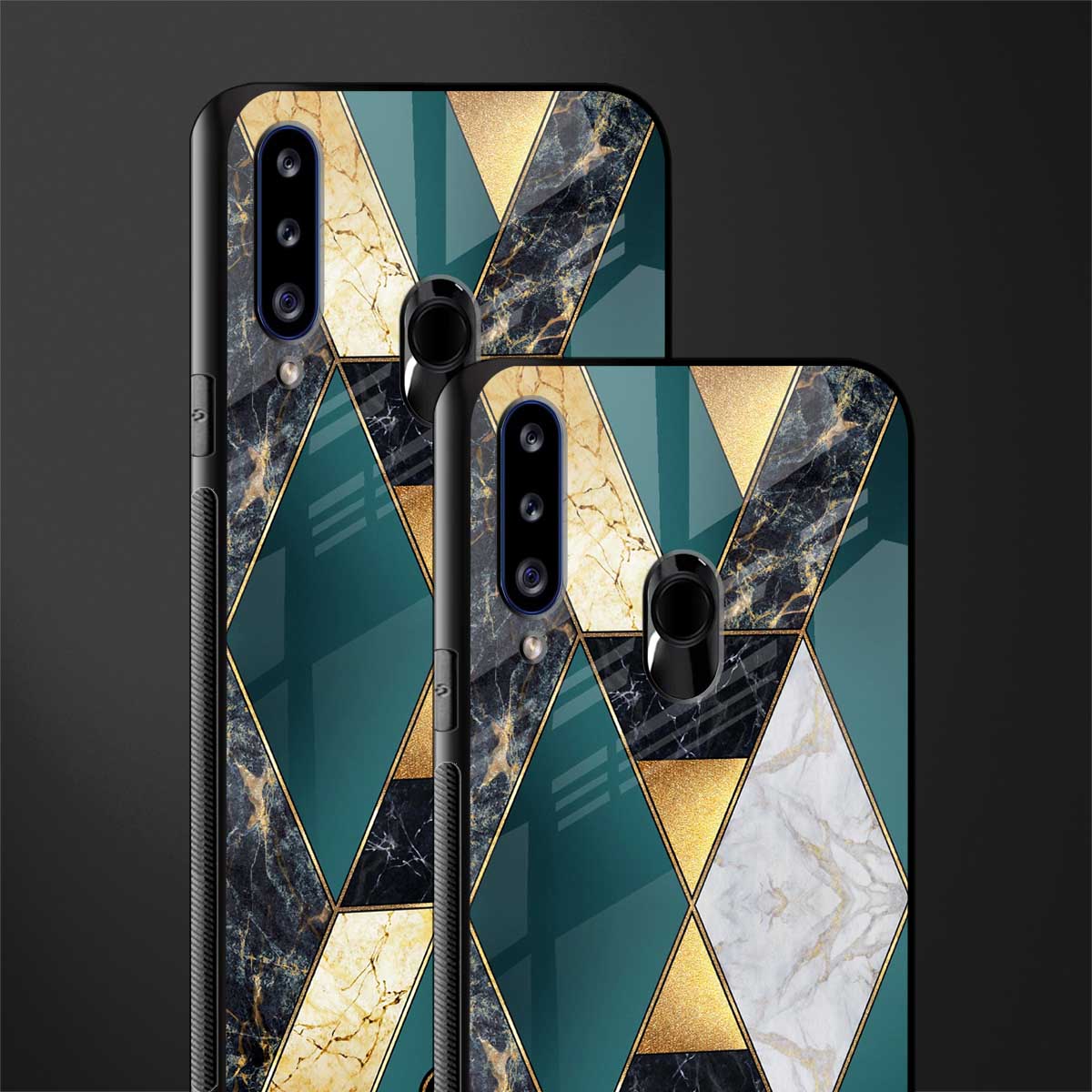 cadmium gold marble glass case for samsung galaxy a20s image-2