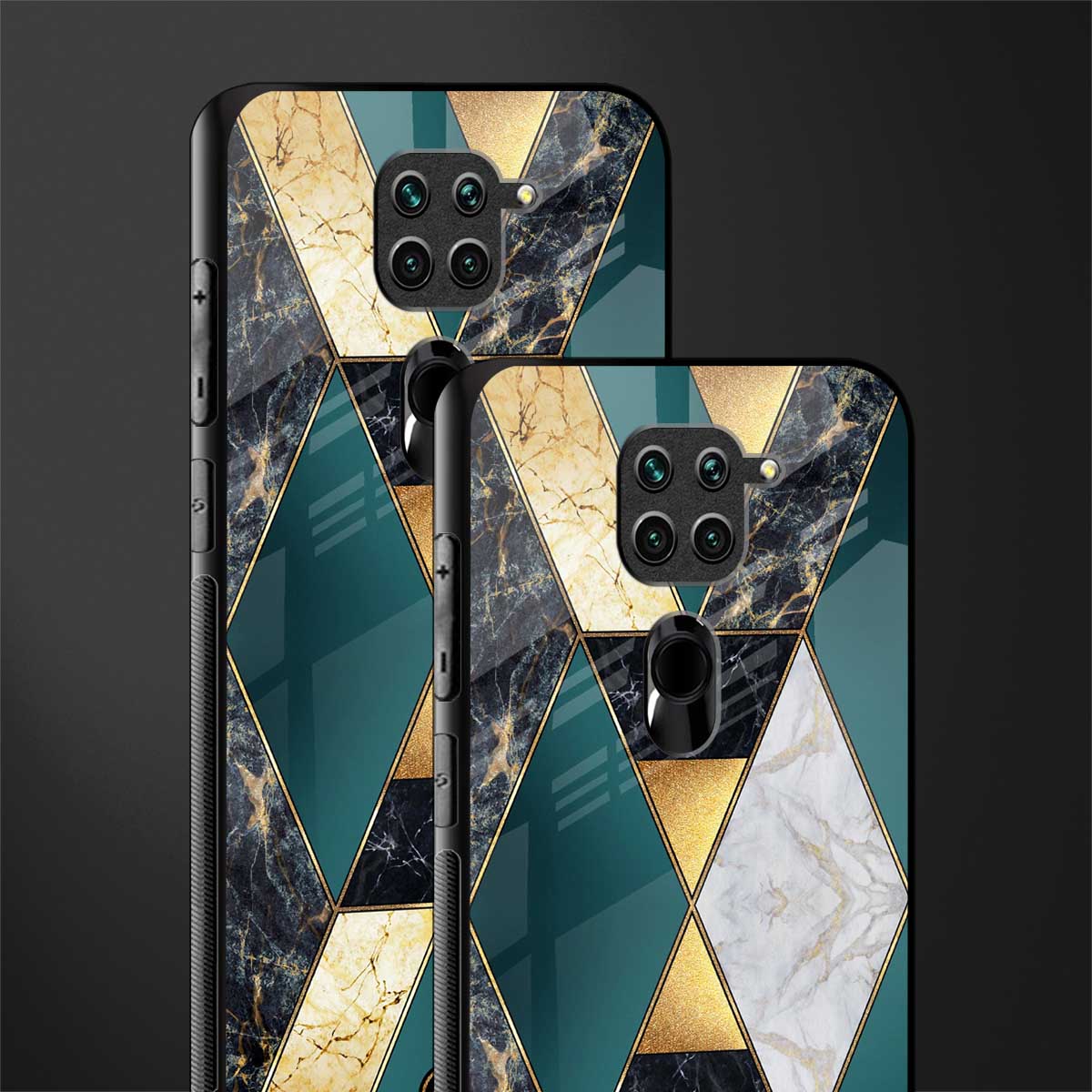 cadmium gold marble glass case for redmi note 9 image-2